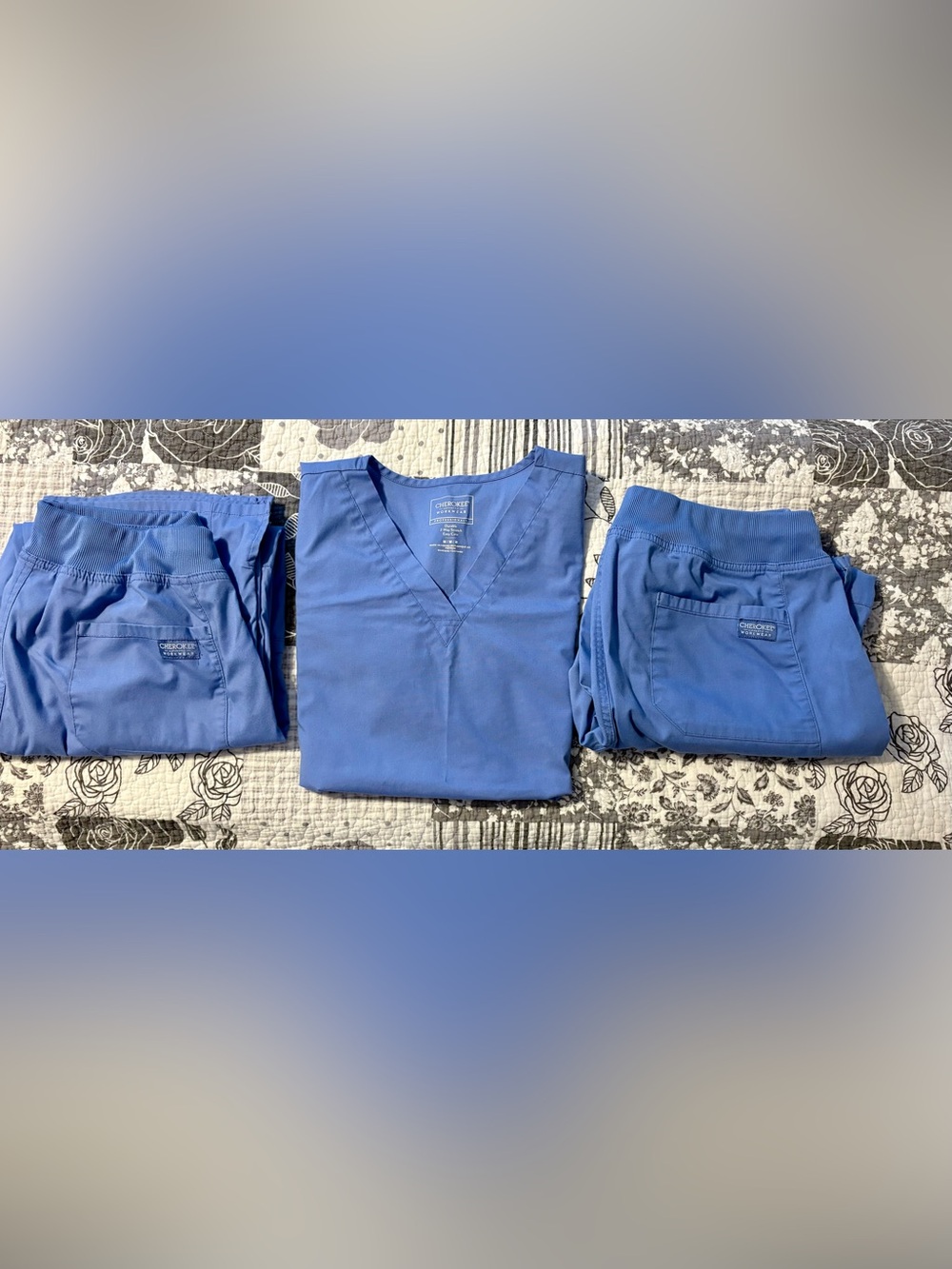 Cherokee Workwear Scrub top and Two Pair of Pants